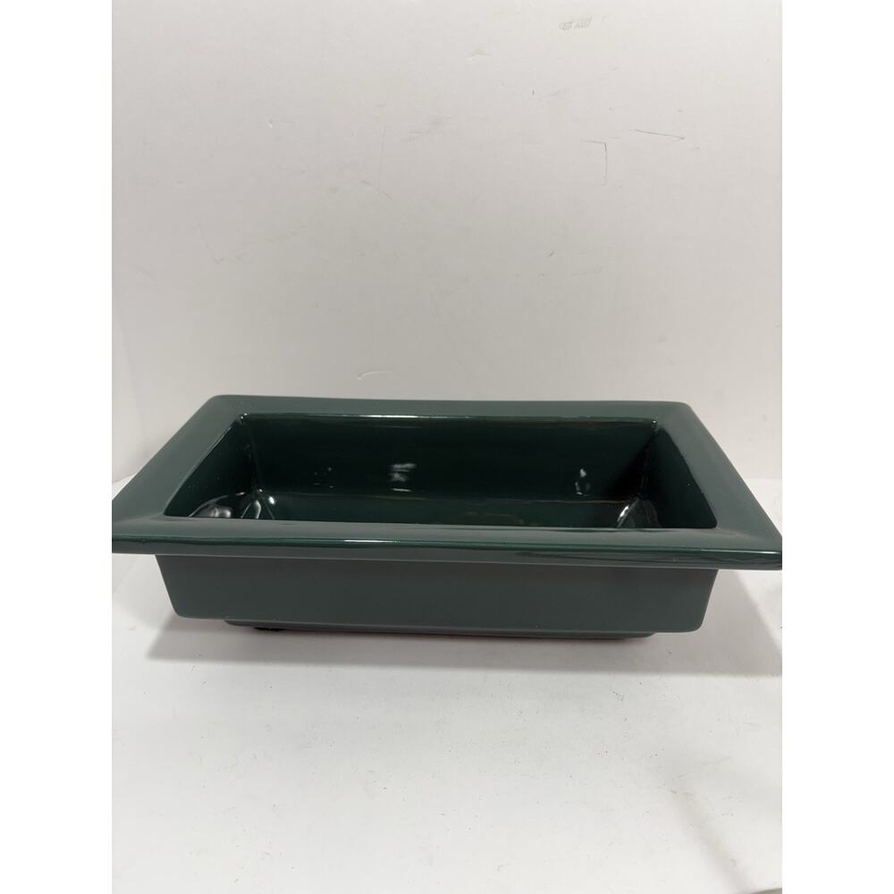 Haeger USA Green Ceramic Glazed Bonsai Tree Planter‎ Bowl 12 1/2" Vintage